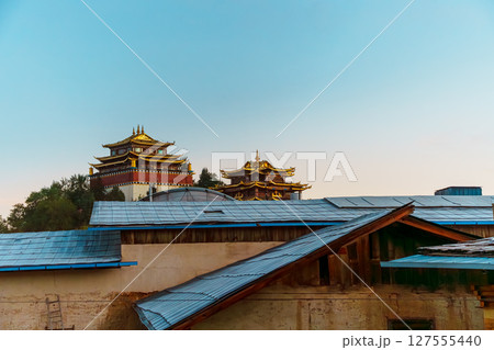 Dafo Temple with Sunset Sky Dafo Temple with Sunset Sky 127555440