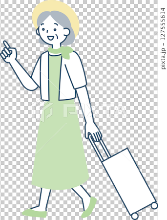 旅行に行くシニア女性 127555614