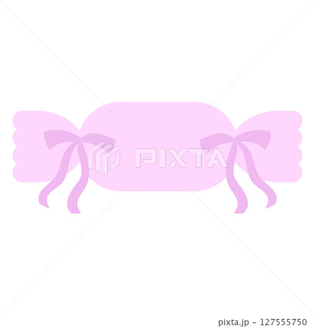 かわいいリボンのキャンディイラスト 127555750