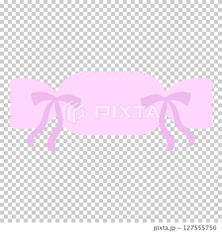 かわいいリボンのキャンディイラスト 127555750