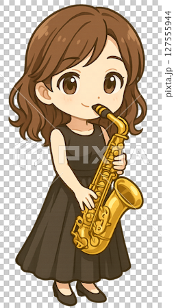 Girl playing the saxophone 127555944
