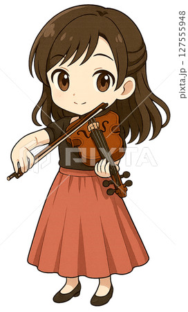 バイオリンを弾く女の子 127555948
