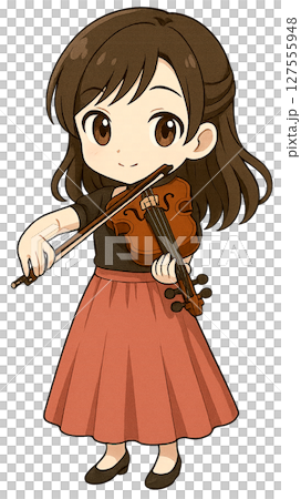 バイオリンを弾く女の子 127555948