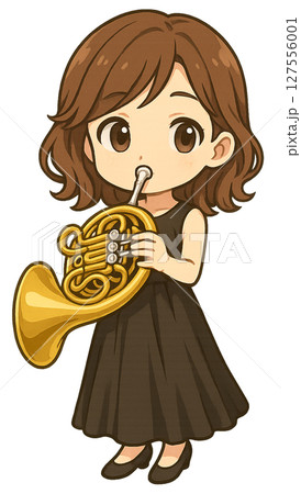 ホルンを吹く女の子 127556001