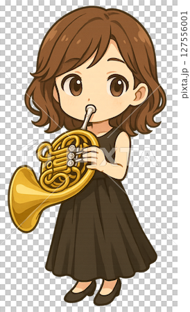 ホルンを吹く女の子 127556001