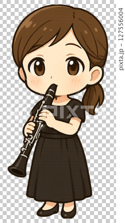 girl playing the clarinet 127556004
