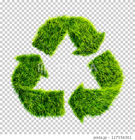 芝生でできたリサイクルマーク 芝生でできたリサイクルマーク 127556301