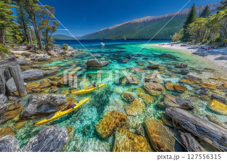 Falls River in Abel Tasman National Park, New Zealand, is a great spot for kayaking 127556315