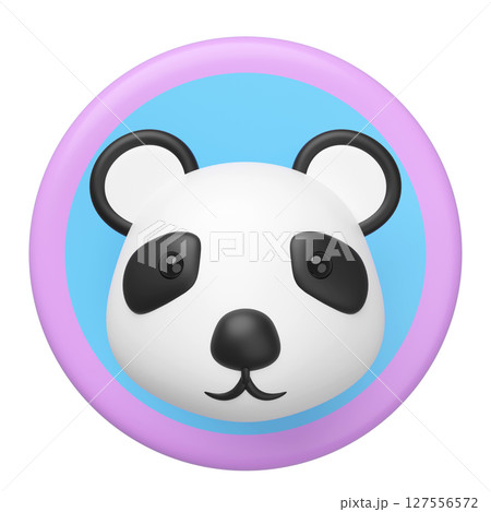 3d cute panda head in the circle label icon isolated. mascot, character, logo, cartoon style, 3d render illustration 3d cute panda head in the circle label icon isolated. mascot, character, logo, cartoon style, 3d render illustration 127556572