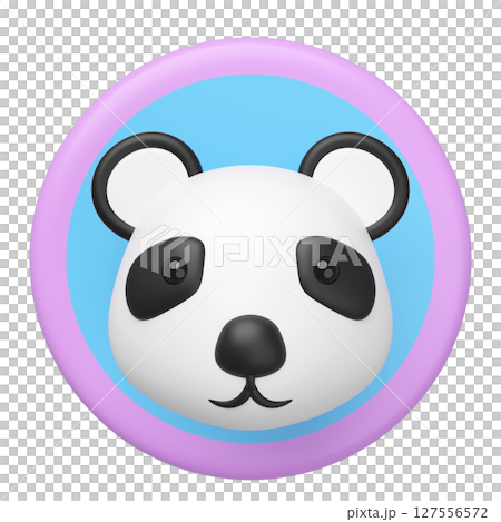 3d cute panda head in the circle label icon isolated. mascot, character, logo, cartoon style, 3d render illustration 3d cute panda head in the circle label icon isolated. mascot, character, logo, cartoon style, 3d render illustration 127556572
