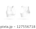 Blank white woman sport top mockup, back and front view. 127556718