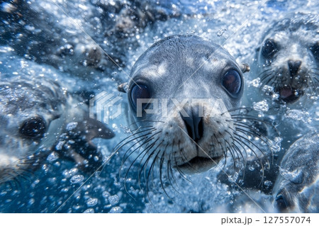 Channel Islands National Park's Anacapa Island is a location where sea lions frequently play in the surrounding waters 127557074