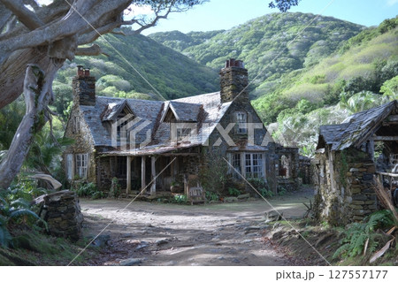 View of the historic Annaberg Sugar Plantation ruins located in the United States Virgin Islands National Park 127557177