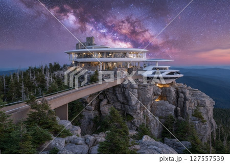 Clingman's Dome, situated in the Great Smoky Mountains National Park, is in the USA 127557539