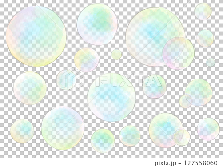 肥皂泡插圖，手繪，水彩風格 127558060