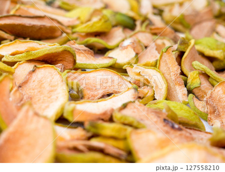 Dried apple pieces. Dried apple pieces. 127558210