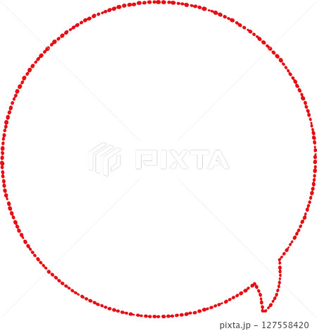 赤いビーズラインの円形吹き出し 赤いビーズラインの円形吹き出し 127558420