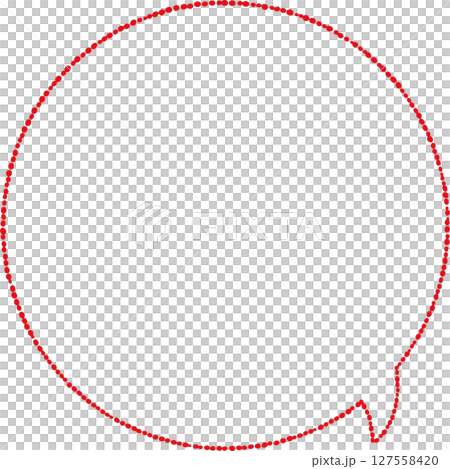 赤いビーズラインの円形吹き出し 赤いビーズラインの円形吹き出し 127558420