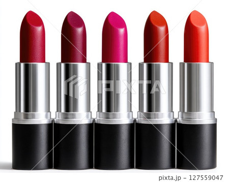 Set of Colorful Lipsticks in Black Tubes 127559047