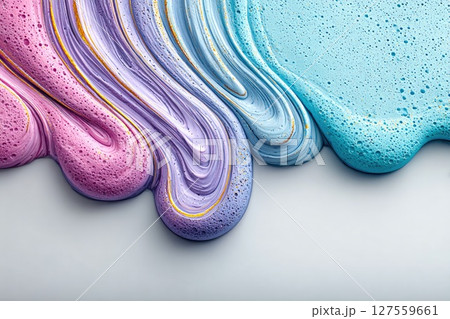 Colorful Paint Texture with Swirling Waves and Bubbles Colorful Paint Texture with Swirling Waves and Bubbles 127559661