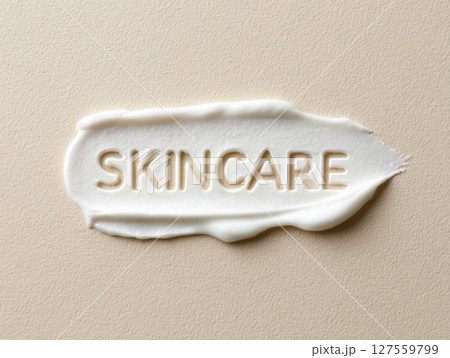 Minimal Skincare Cream Swatch on Beige 127559799