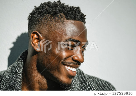 Laughing Man in Cozy Sweater 127559910