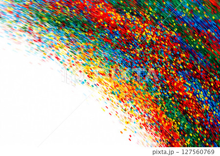 グラデーション背景上でカラフルな紙吹雪が爆発的に飛び散る 127560769