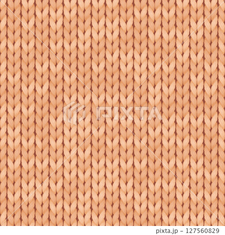 Beige realistic simple knit texture seamless pattern. Seamless knitted pattern. Vector illustration. Woolen cloth. Illustration for design, backgrounds, wallpaper. 127560829