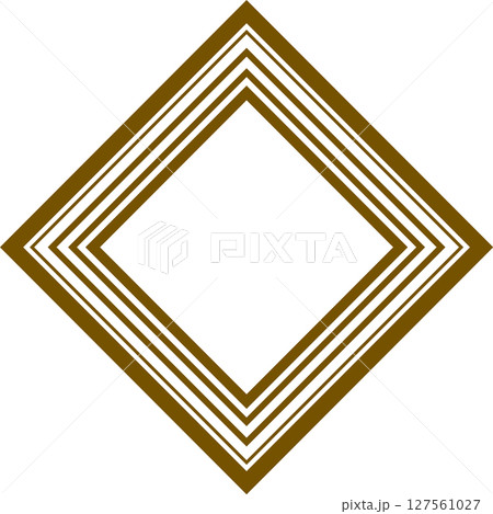 菱形のおしゃれな枠・フレーム素材 127561027