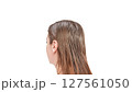 Women hair view from back-side of head, isolated on white background with clipping path 127561050