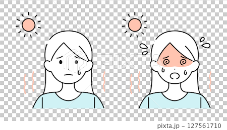 中暑婦女夏季插畫素材向量 中暑婦女夏季插畫素材向量 127561710
