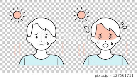 中暑男性夏季插畫素材向量 中暑男性夏季插畫素材向量 127561711