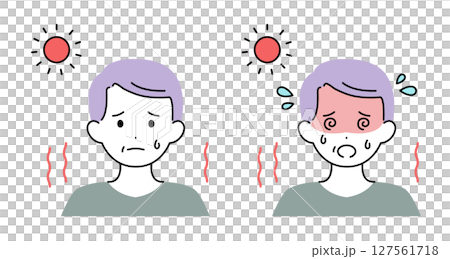 Heat stroke Elderly man Elderly Summer Illustration material Vector Heat stroke Elderly man Elderly Summer Illustration material Vector 127561718