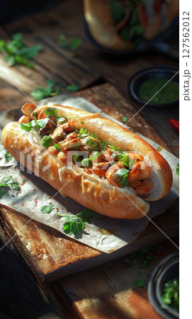 Vietnamese banh mi, paper wrap. 127562012