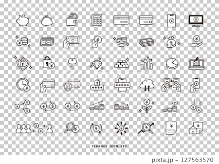 貨幣、金融和資產管理圖示集 貨幣、金融和資產管理圖示集 127563570
