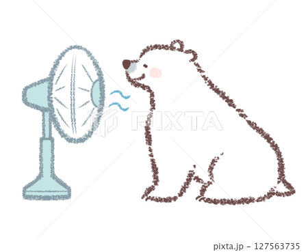 扇風機で涼むシロクマ 扇風機で涼むシロクマ 127563735