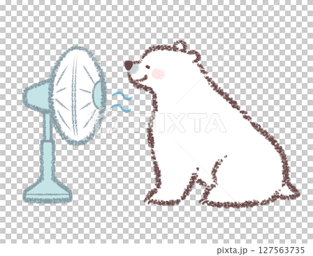 北極熊用風扇降溫 北極熊用風扇降溫 127563735