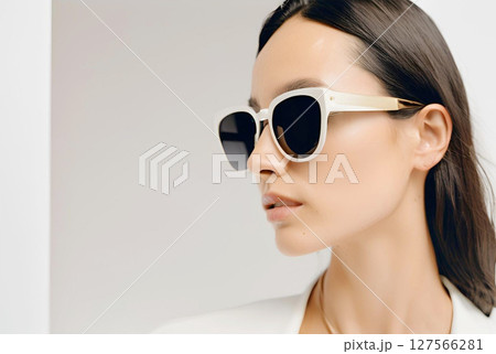 サングラスの外国人女性 127566281