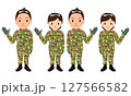 自衛隊　男性と女性自衛官のイラスト 127566582