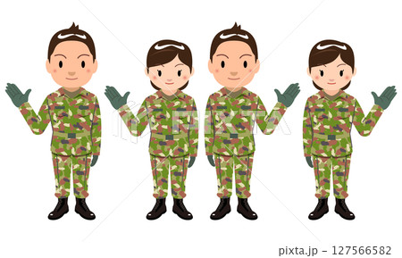 自衛隊 男性と女性自衛官のイラスト 自衛隊 男性と女性自衛官のイラスト 127566582