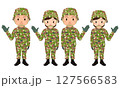 自衛隊　男性と女性自衛官のイラスト 127566583