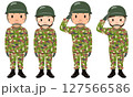 自衛隊　男性と女性自衛官のイラスト 127566586