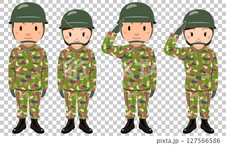 Self-Defense Forces - Illustration of male and female Self-Defense Force members 127566586