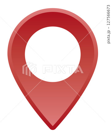 イラスト素材：マップのピン　ベクター 3D　オレンジ　赤　red pin point. pin lo 127566673