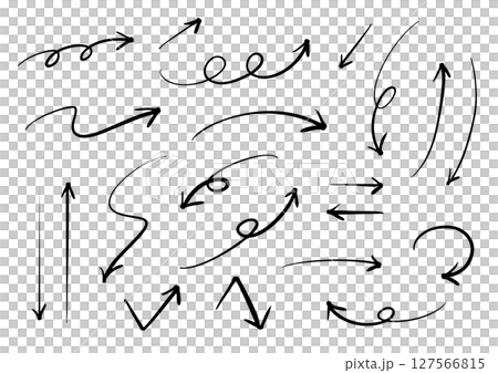 Vector pen hand drawn arrows set black and white 127566815
