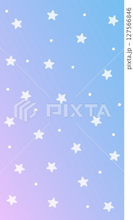 パステルカラーのグラデーションと星のキュートな背景 127566846