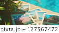 Colorful snapshots showcase unforgettable moments from a tropical getaway surrounded by nature. 127567472