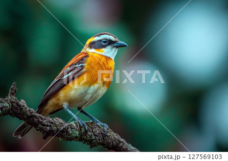 Perched Songbird in Sharp Focus. 127569103