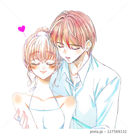 寄り添う男女 夏のイラスト素材 [127569132] - PIXTA