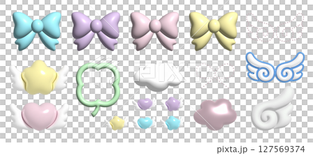 3D Plump Deco Parts Set | Wishcore/Angelcore style icon material 127569374